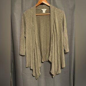 CJ Banks Women's Open Front Cardigan Sweater - Olive